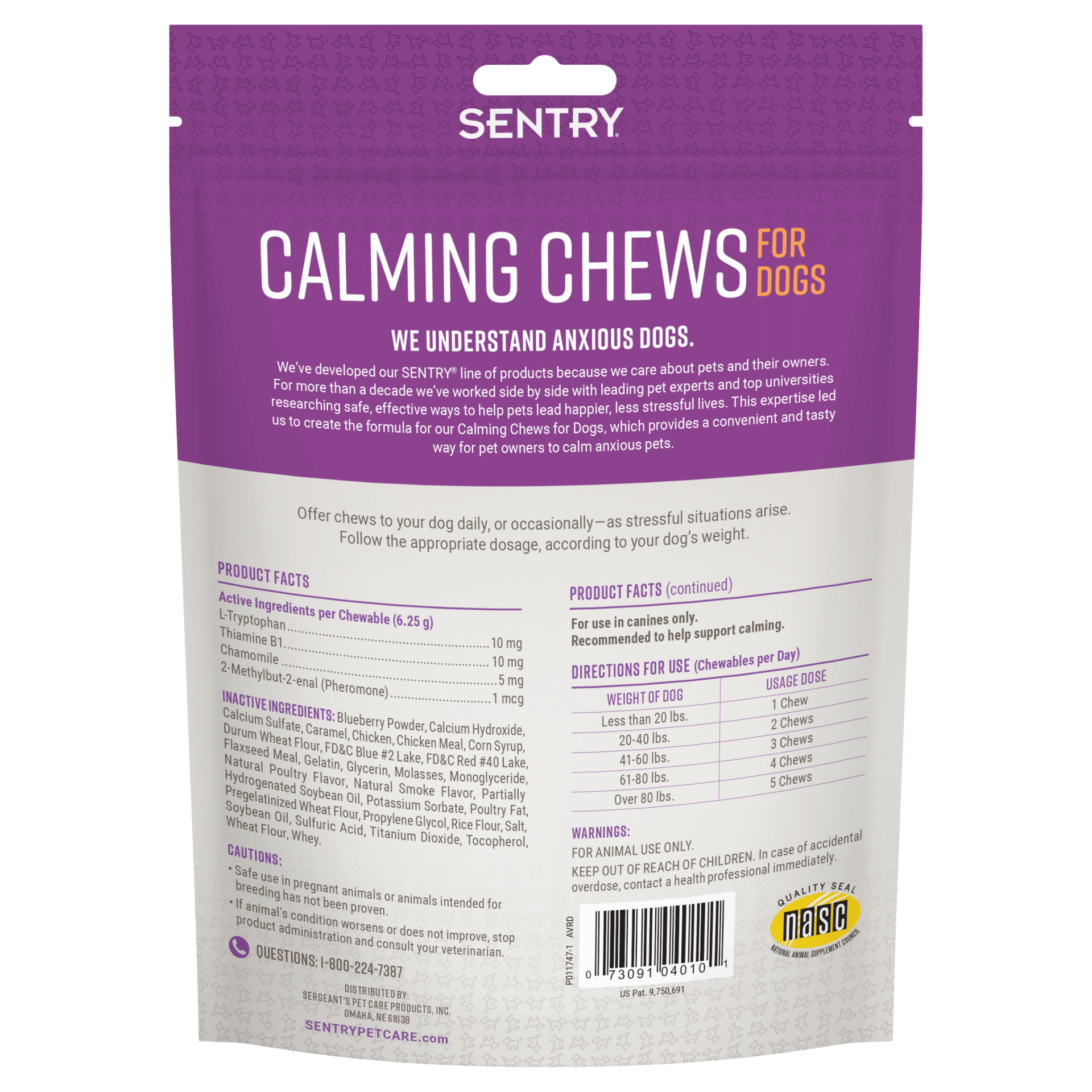 SENTRY Calming Chews For Dogs Sentry